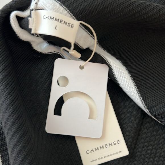 NWT REVOLVE & MINIMALIST lovers COMMENSE black white stripe oversized SWEATER L - Picture 5 of 9